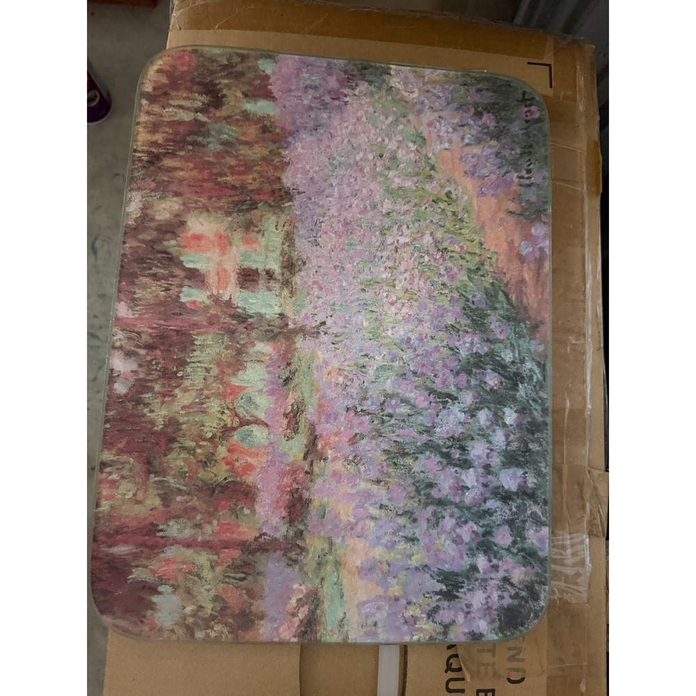 Claude Monet The Artists House at Argenteuil Glass Cutting Board Trivet 16x12